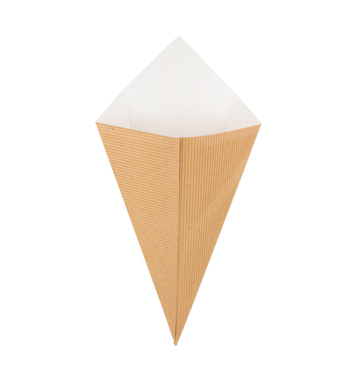 Cucurucho Ondulado Kraft 270mm 250g (100 Uds) Cucurucho Ondulado Kraft 270mm 250g (100 Uds)
