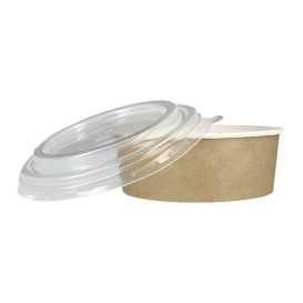 Tarrina de Cartón Kraft con Tapa PP 19 Oz/550ml (50 Uds)