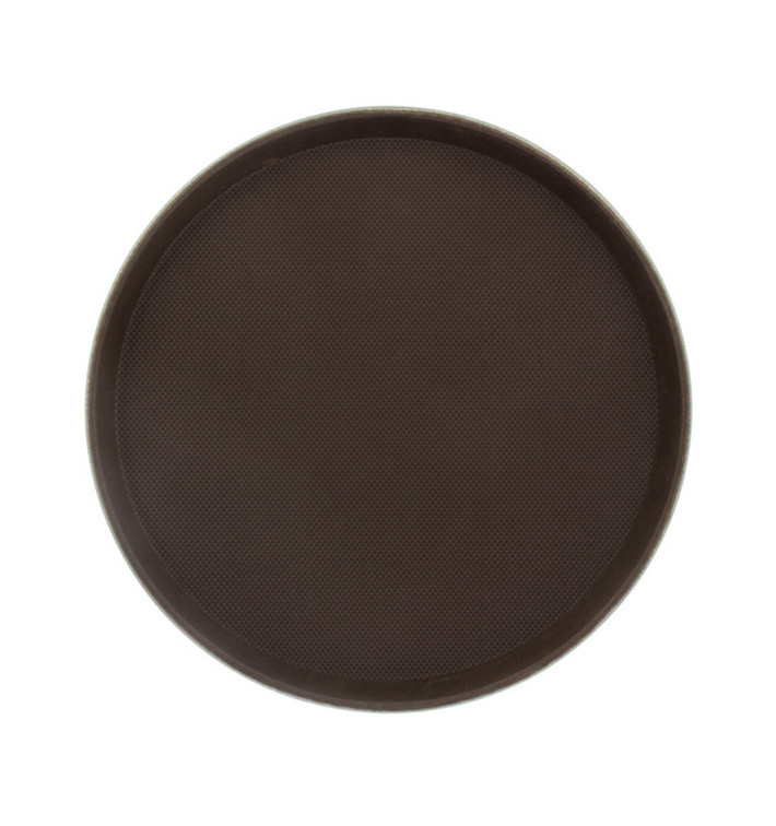Bandeja PP Redonda Antideslizante Marrón Ø35,5cm (1 Ud) Bandeja PP Redonda Antideslizante Marrón Ø35,5cm (1 Ud)