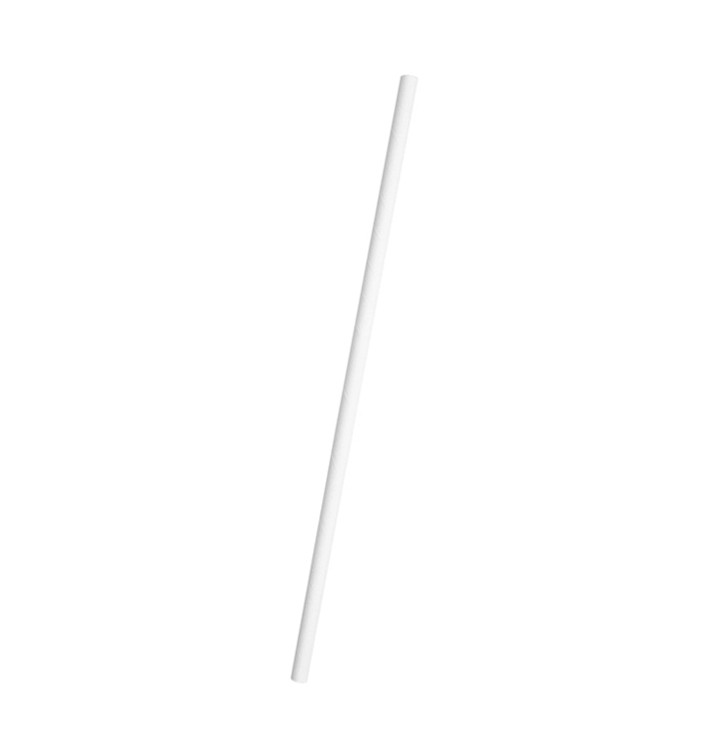 Pajita Recta de Papel Blanco Ø6mm 20cm (250 Uds) Pajita Recta de Papel Blanco Ø6mm 20cm (250 Uds)