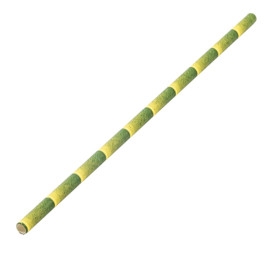 Pajita Recta de Papel Bambu Ø6mm 21cm (250 Uds)
