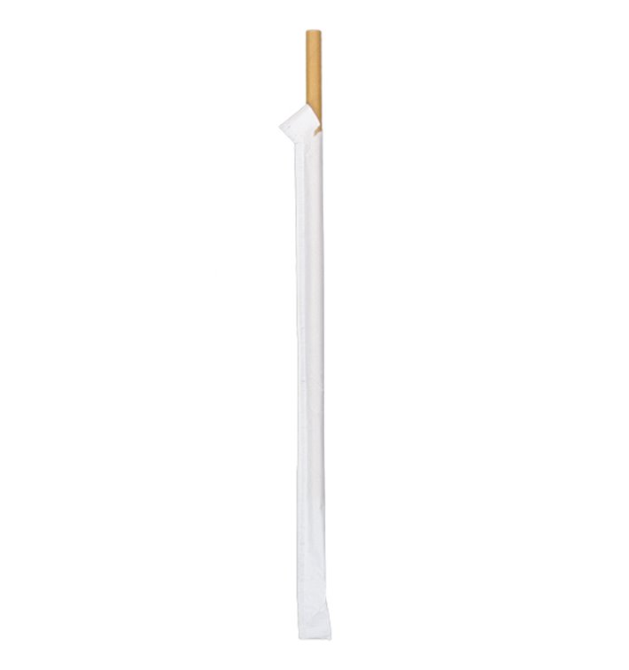 Pajita Recta Papel Natural Enfundada Ø8mm 20cm (100 Uds) Pajita Recta Papel Natural Enfundada Ø8mm 20cm (100 Uds)
