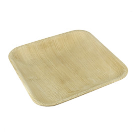 Plato Cuadrado Hoja de Palma 18x18cm (25 Uds)