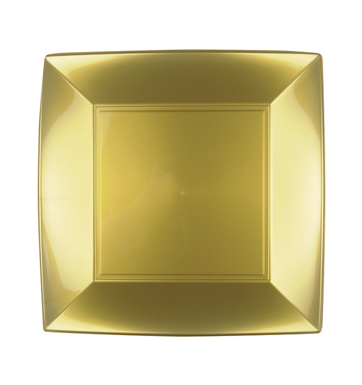 Plato Llano Reutilizable PP Oro Nice 23cm (12 Uds) Plato Llano Reutilizable PP Oro Nice 23cm (12 Uds)