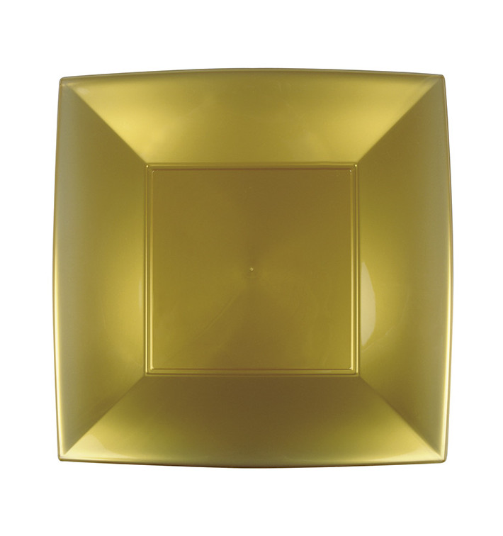 Plato Llano Reutilizable PP Oro Nice 29cm (12 Uds) Plato Llano Reutilizable PP Oro Nice 29cm (12 Uds)