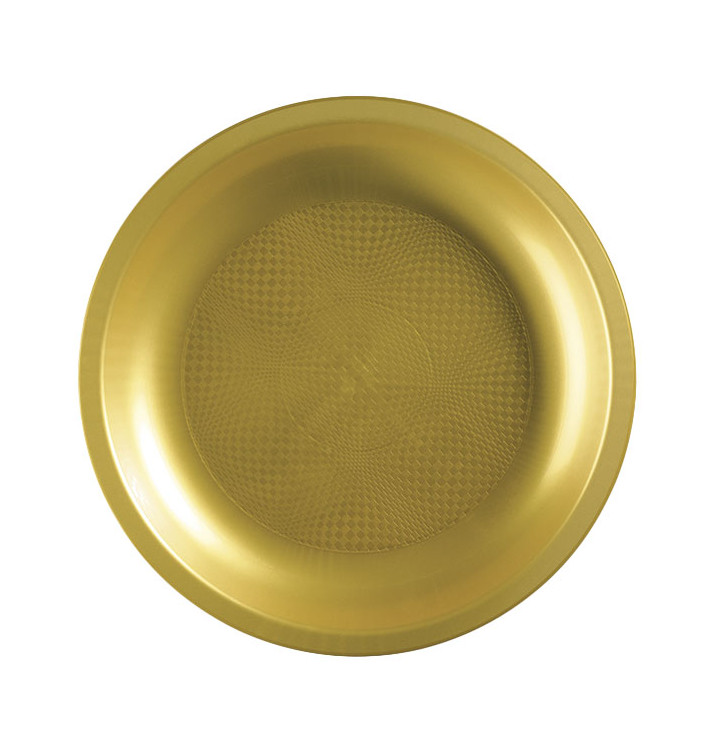 Plato Reutilizable PP Llano Oro Round Ø22cm (25 Uds) Plato Reutilizable PP Llano Oro Round Ø22cm (25 Uds)