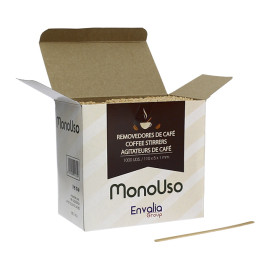 Agitador de Madera Natural para Cafe 110mm (25.000 Uds)