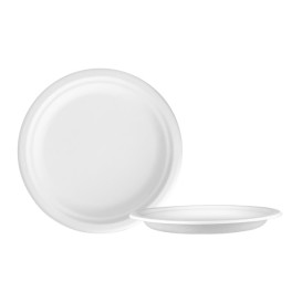 Plato Caña de Azúcar Blanco Ø17 cm (50 Uds)