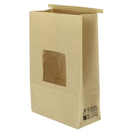 Bolsa SOS Kraft con Cierre y Ventana 15+7x23cm (1000 Uds)