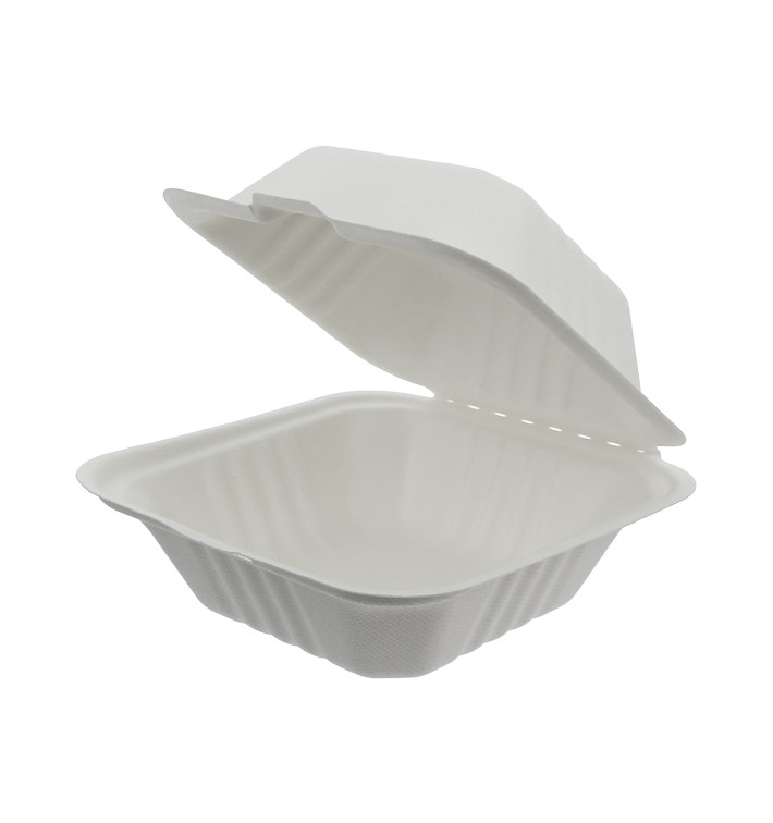 Envase Hamburguesa Caña Azúcar Blanco 152x153x77mm (125 Uds) Envase Hamburguesa Caña Azúcar Blanco 152x153x77mm (125 Uds)