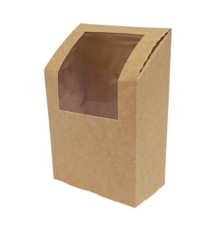 Envase de Cartón Kraft con Ventana para Wrap 90x50x130mm (500 Uds) Envase de Cartón Kraft con Ventana para Wrap 90x50x130mm (500 Uds)