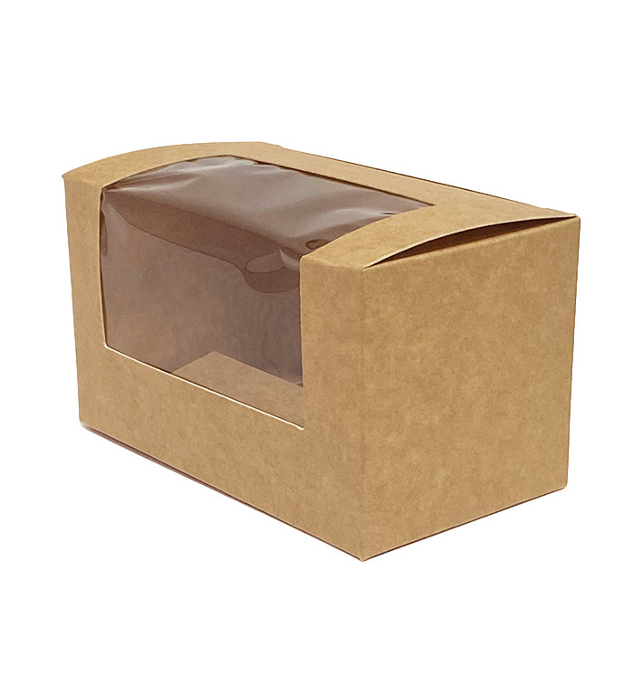 Caja de Cartón Kraft con Ventana 125x70x70mm (500 Uds) Caja de Cartón Kraft con Ventana 125x70x70mm (500 Uds)