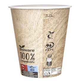 Vaso Carton Eco. BioWare PLA 9 Oz/270ml Ø8,0cm (1000 Uds)