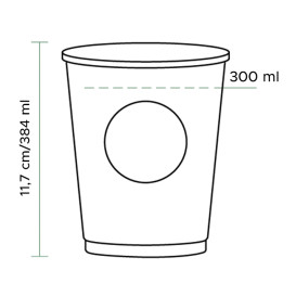 Vaso Cartón BioWare PLA 12 Oz/384ml Ø8,0cm (1.100 Uds)