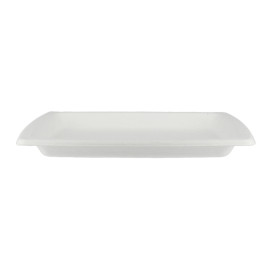 Plato Cuadrado Caña de Azucar Blanco 170mm (125 Uds)