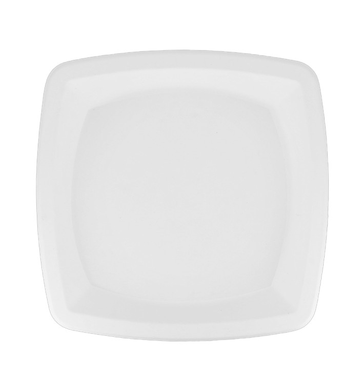 Plato Cuadrado Caña de Azucar Blanco 250mm (125 Uds) Plato Cuadrado Caña de Azucar Blanco 250mm (125 Uds)