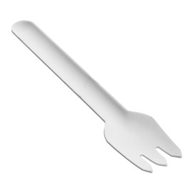 Tenedor de Caña de Azúcar Blanco 16cm (50 Uds)