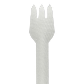 Tenedor de Caña de Azúcar Blanco 16cm (50 Uds)