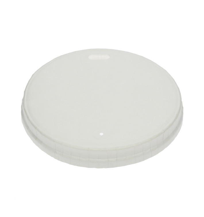 Tapa Travel con Agujero de Papel Blanca Ø9cm (100 Uds) Tapa Travel con Agujero de Papel Blanca Ø9cm (100 Uds)
