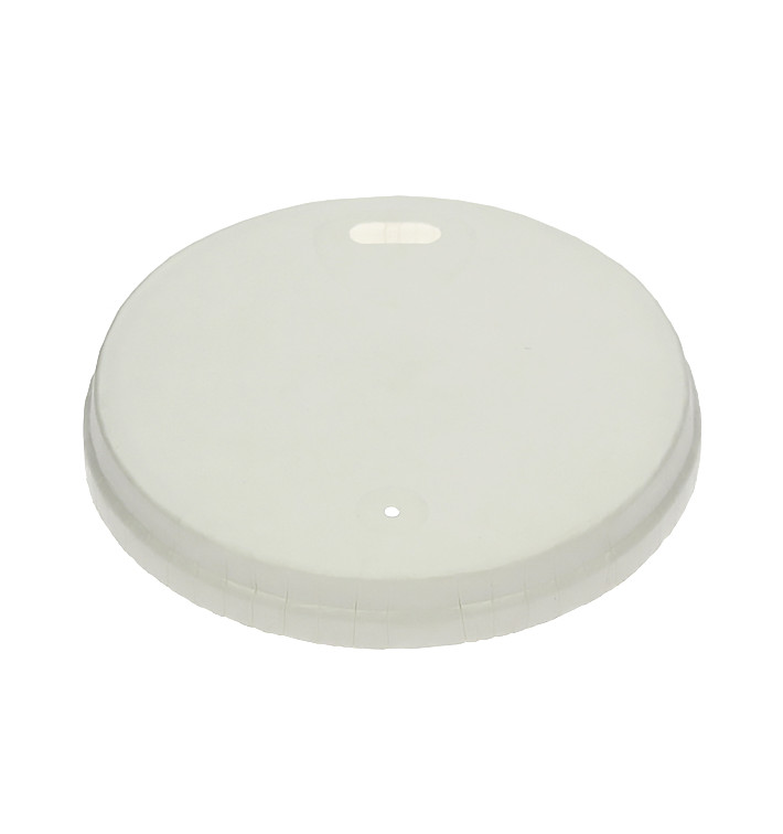 Tapa Travel con Agujero de Papel Blanca Ø8cm (100 Uds) Tapa Travel con Agujero de Papel Blanca Ø8cm (100 Uds)