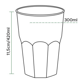 Vaso de Plástico "Frost" Naranja PP 420ml (20 Uds)