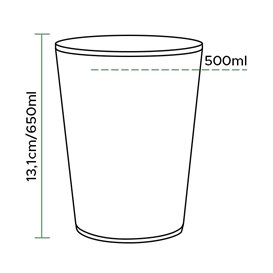 Vaso de Plástico PP Transparente 650ml (50 Uds)