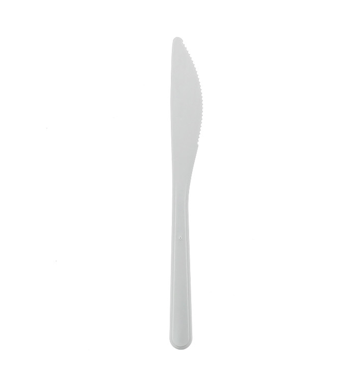 Cuchillo Reutilizable PP Mineral “Hércules” Blanco 185mm (50 Uds) Cuchillo Reutilizable PP Mineral “Hércules” Blanco 185mm (50 Uds)