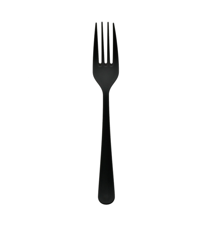 Tenedor Reutilizable PP Mineral “Gaia” Negro 190mm (100 Uds) Tenedor Reutilizable PP Mineral “Gaia” Negro 190mm (100 Uds)