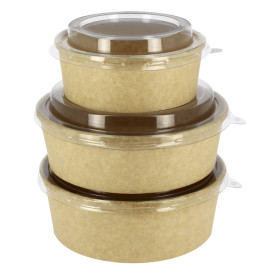 Tarrina Cartón Kraft-Kraft + Tapa RPET 25 Oz/750ml (50 Uds)
