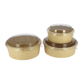 Tarrina Cartón Kraft-Kraft + Tapa RPET 25 Oz/750ml (50 Uds)