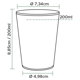Vaso de Plástico PP Transparente 240ml Ø7,34cm (100 Uds)