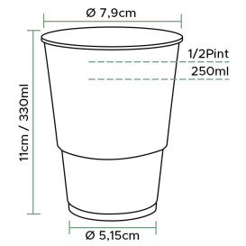 Vaso de Plástico PP Transparente 330ml Ø7,9cm (50 Uds)