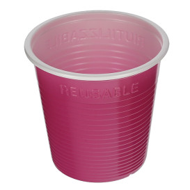 Vaso de Plástico PS Bicolor Fucsia 230 ml (30 Uds)