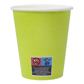 Vaso Cartón Plastic Free 9 Oz/250ml "Colores" Verde Ø8cm (20 Uds)