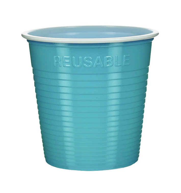 Vaso Reutilizable Económico PS Bicolor Turquesa 160ml (30 Uds) Vaso Reutilizable Económico PS Bicolor Turquesa 160ml (30 Uds)