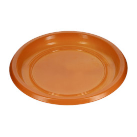 Plato Llano Reutilizable Económico PS Naranja Ø22cm (25 Uds)