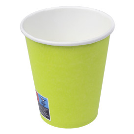Vaso Cartón Plastic Free 9 Oz/250ml "Colores" Verde Ø8,0cm (20 Uds)