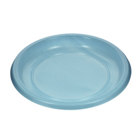 Plato Llano Reutilizable Económico PS Azul Claro Ø17cm (25 Uds)