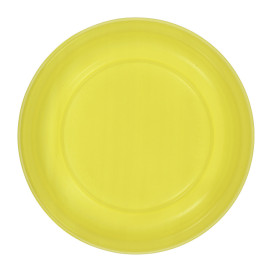 Plato Llano Reutilizable Económico PS Amarillo Ø22cm (25 Uds)