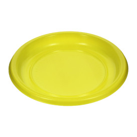 Plato Llano Reutilizable Económico PS Amarillo Ø17cm (25 Uds)