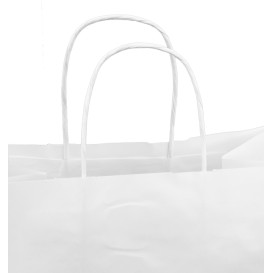 Bolsa Papel Kraft Blanca con Asas 100g/m² 30+18x29cm (25 Uds)