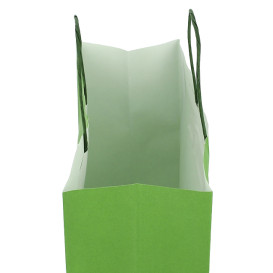 Bolsa Papel Verde con Asas 100g/m² 25+11x31cm (25 Uds)