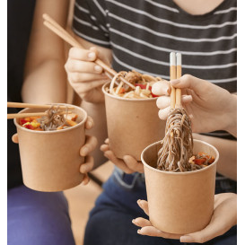 Tarrina de Cartón Kraft de 16Oz/450ml Ø10cm (25 Uds)