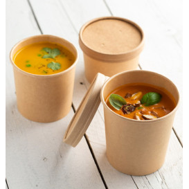 Tarrina de Cartón Kraft de 16Oz/450ml Ø10cm (25 Uds)