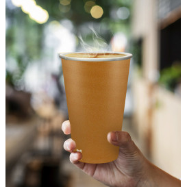 Vaso Cartón Plastic Free 12 Oz/360ml "Caramelo" Ø8cm (50 Uds)