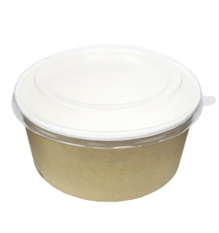 Tarrina de Cartón Kraft con Tapa PP 25 Oz/750ml (250 Uds)