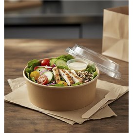 Tarrina Cartón Kraft-Kraft + Tapa RPET 25 Oz/750ml (300 Uds)