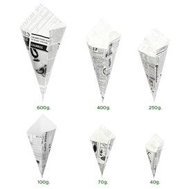Cono de Papel Antigrasa Times 295mm 250g (250 Uds) Cono de Papel Antigrasa Times 295mm 250g (250 Uds)