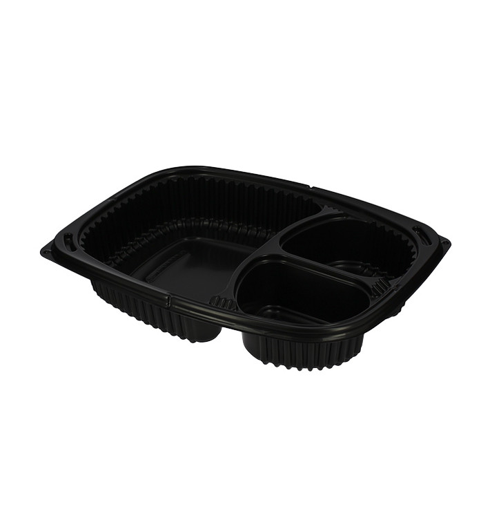 Envase Rectangular PP Negro 3C 1250ml 255x189x45mm (40 Uds) Envase Rectangular PP Negro 3C 1250ml 255x189x45mm (40 Uds)