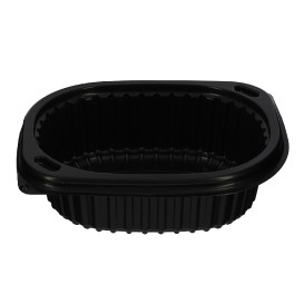 Envase Rectangular PP Negro 350ml 142x111x45mm (80 Uds)